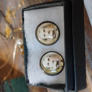 Edgar Allan Poe portrait earrings